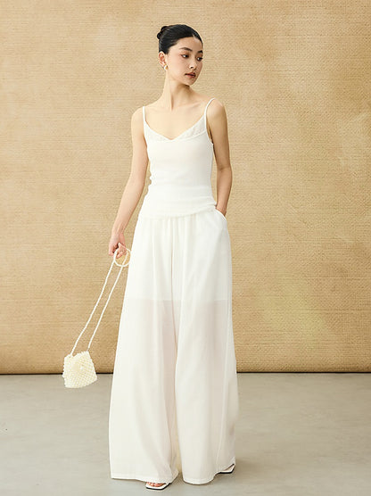 HECO Chinese Lace Edge Camisole Breathable Tencel Versatile Top - REACH.