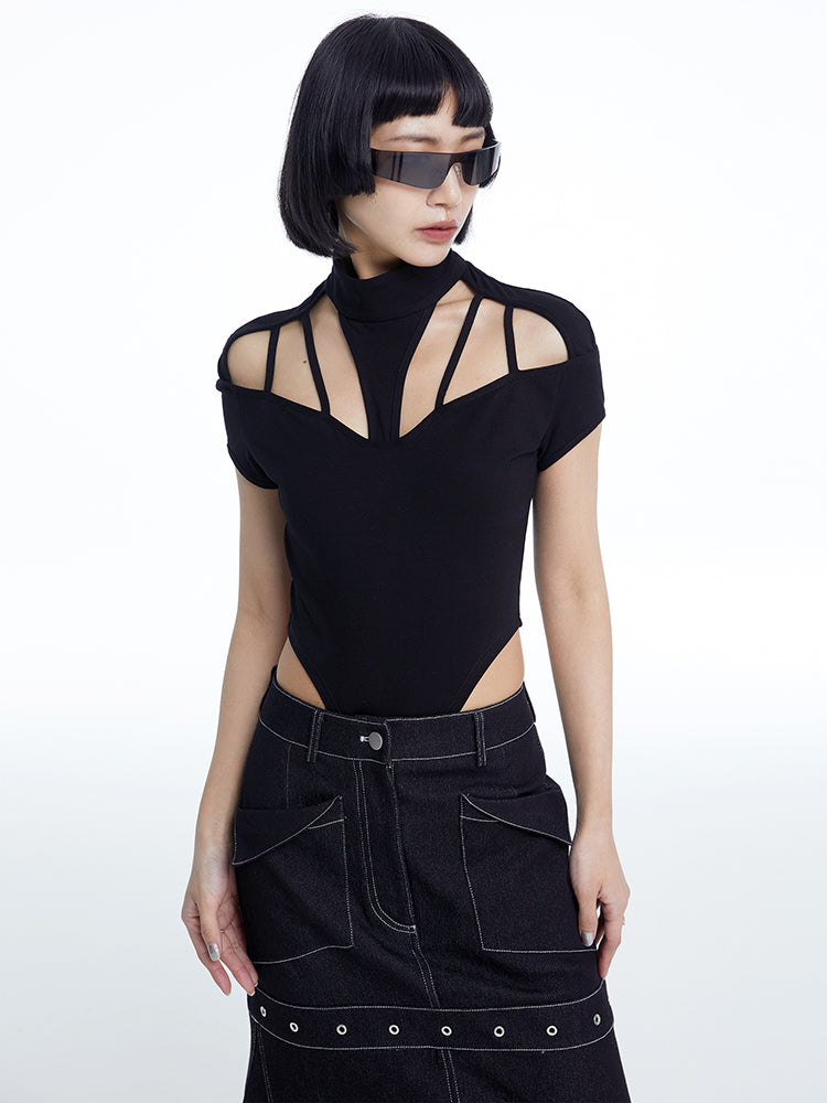 TINY IN cut-out short sleeve one-piece women's summer top -ANDRE