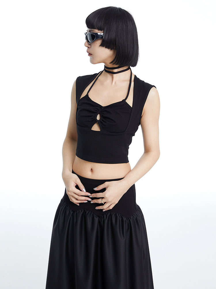 TINY IN cut-out drawstring short women's top-FANTA
