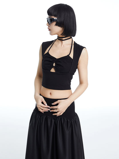 TINY IN cut-out drawstring short women's top-FANTA