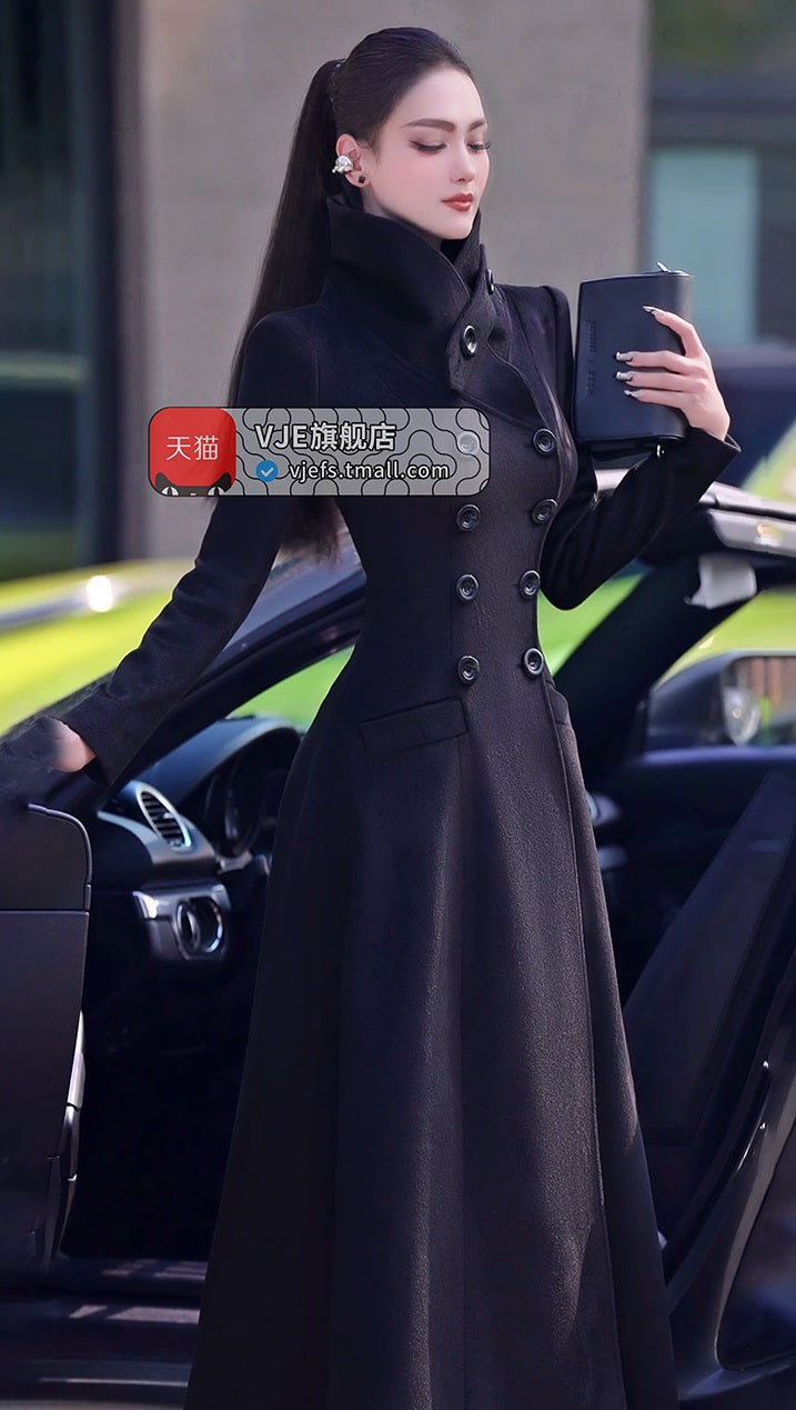 VJE Warm Woolen Double-breasted Thickened Coat-JONG.