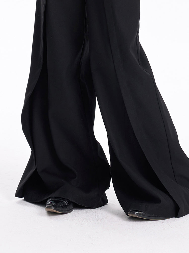 TINY IN women's high-waisted wide-leg black pants -CHERRY