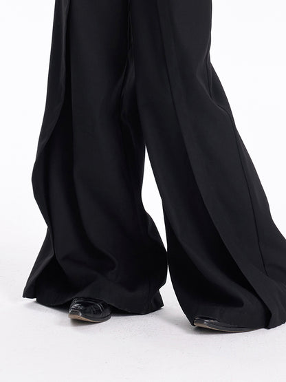 TINY IN women's high-waisted wide-leg black pants -CHERRY