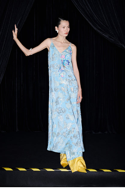 M essential Mackay designer butterfly embroidery bias slip dress pants - vuia wake.