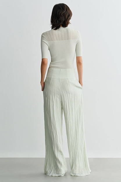 COMME MOI high-waisted pressed pleated wide-leg pant - TOBIAS.