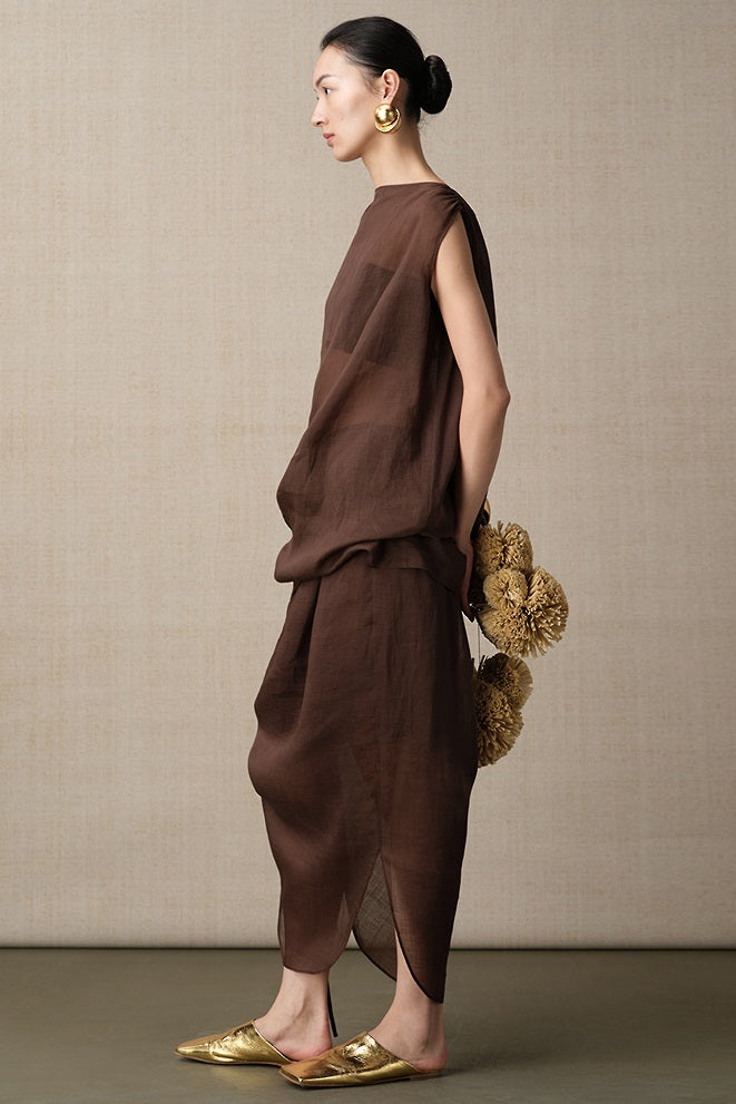 ZHUCHONGYUN transparent texture light sleeveless top--OIKAWA.