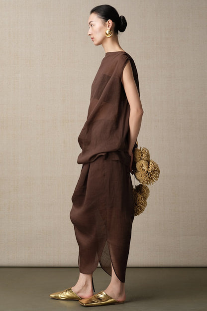 ZHUCHONGYUN transparent texture light sleeveless top--OIKAWA.