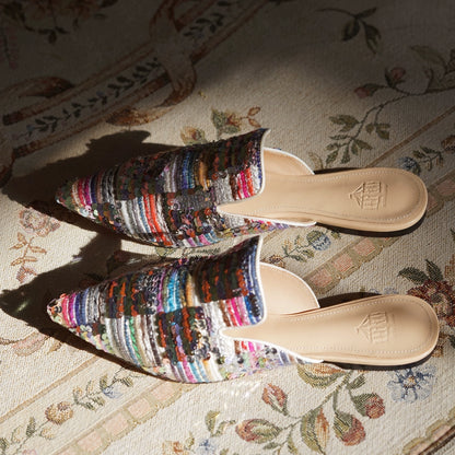 B-FEI dazzling special woven mules sandals-TREKY.