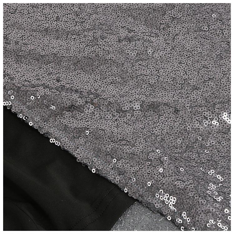 DOLLY High End V-Neck Sleeveless Long Slit Sequin Body Hug Evening Dress-KIM