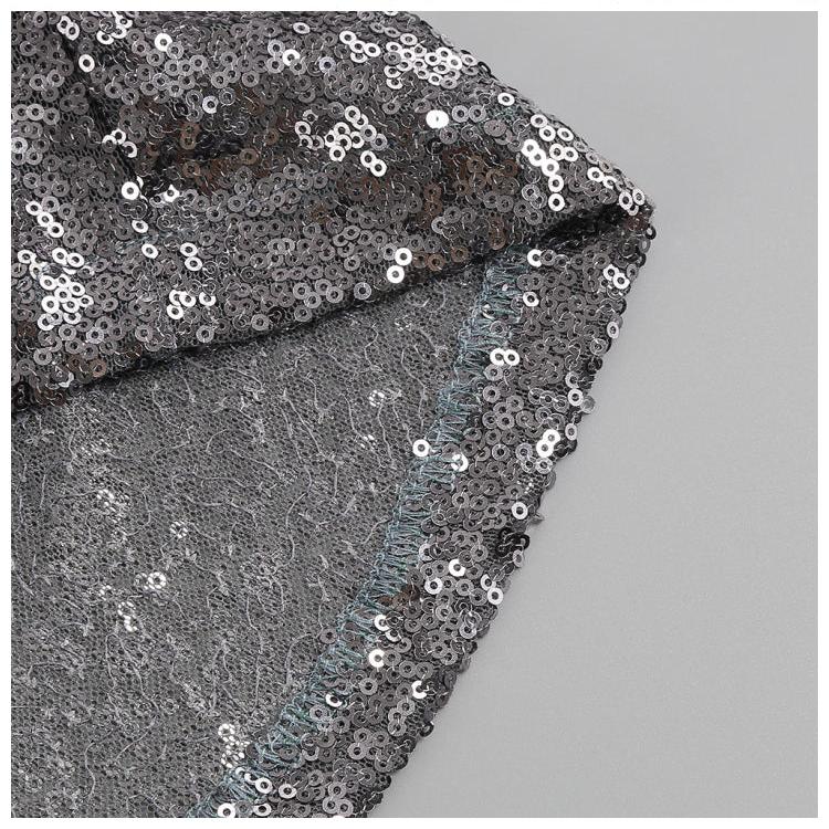 DOLLY High End V-Neck Sleeveless Long Slit Sequin Body Hug Evening Dress-KIM