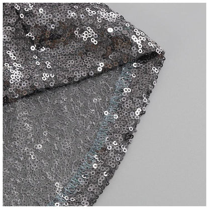 DOLLY High End V-Neck Sleeveless Long Slit Sequin Body Hug Evening Dress-KIM