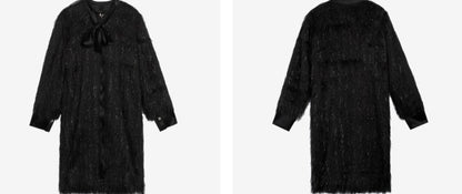 COMME MOI Lu Yan Designer's new women's high-end fringed sequin streamer long jacket - INDIA.