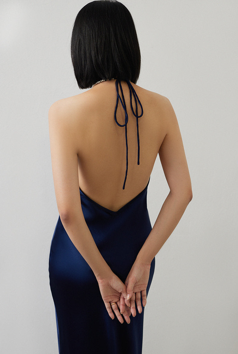 GOUDIN elegant low back slip dress -ZOFIA.