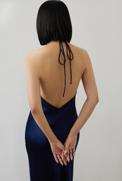GOUDIN elegant low back slip dress -ZOFIA.