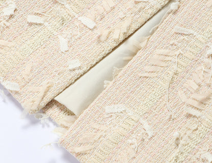 WANGXO | Yaluxe Custom \Pull Wool  Multi-Yarn Woven Vest, Shorts & Skirt Set -RINA