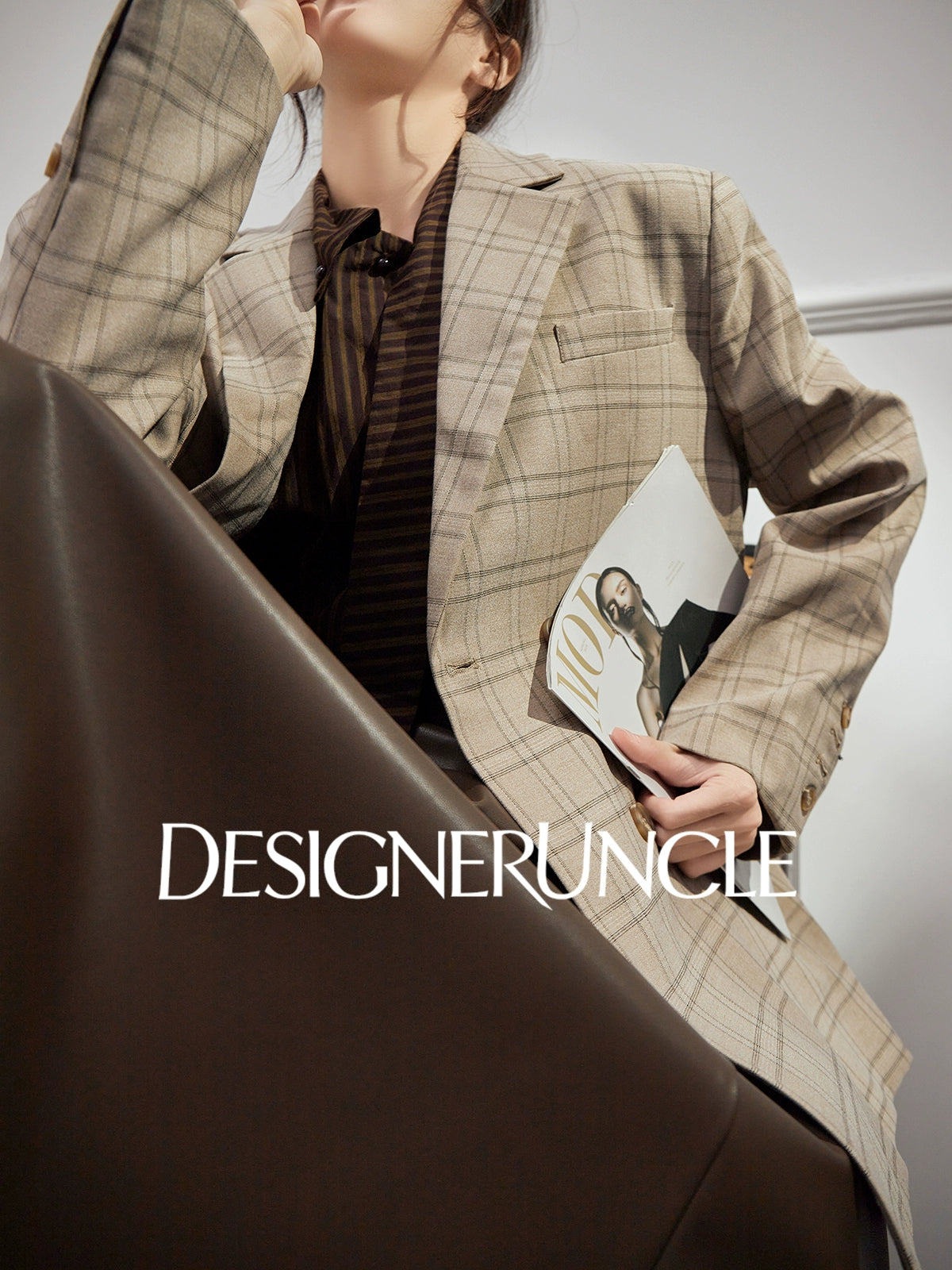DGU|Khaki blazer new high-end niche retro trendy casual suit - JOY.