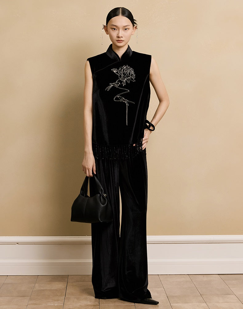 HECO Velvet Casual Wide-leg PANTS - STAT.