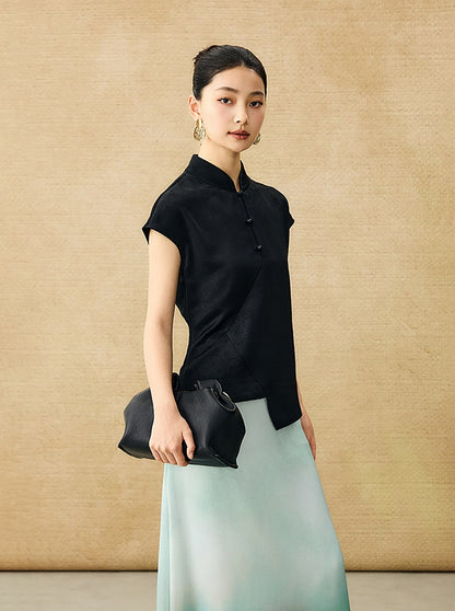 HECO Chinese Style Improved Small Stand Collar Shirt - HEAT .