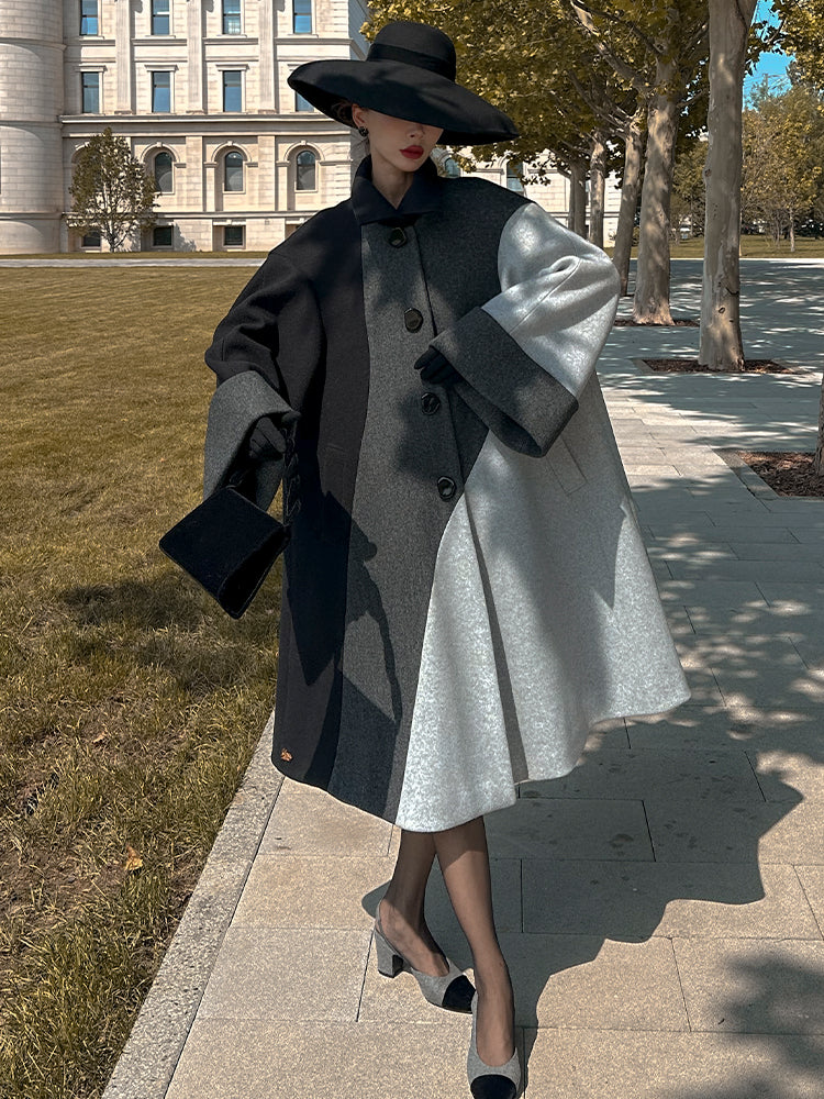 Le Palais Vintage silhouette gradient irregular Mauni umbrella long coat-INDI