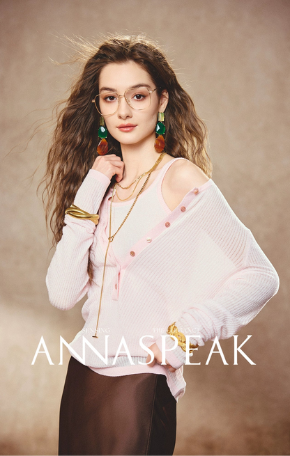 ANNASPEAK slimming knit vest set-AQAR.