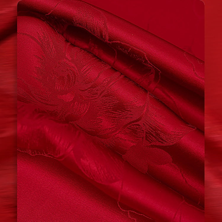 HECO Chinese Peony Buckle Short Sleeve Acetate Tassel Top - TEACH .