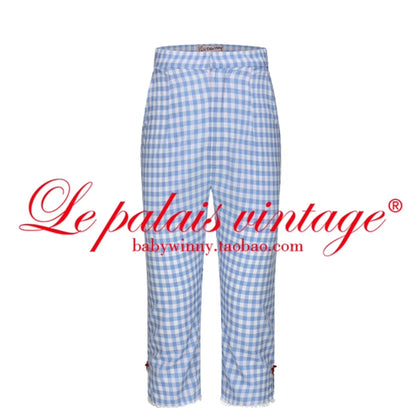 Le Palais Vintage French  Blue  Shorts Red Slim Cardigan- ELFS.