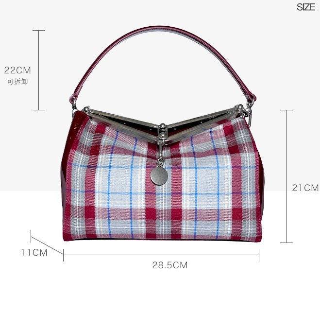 IUBALLET Steam Code Plaid Underarm Vintage Style Commuter Bag - ACHING.