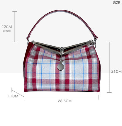 IUBALLET Steam Code Plaid Underarm Vintage Style Commuter Bag - ACHING.
