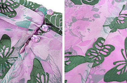 HECO Burnt flower hollow slim sleeveless purple midi dress woman - MIGHT.