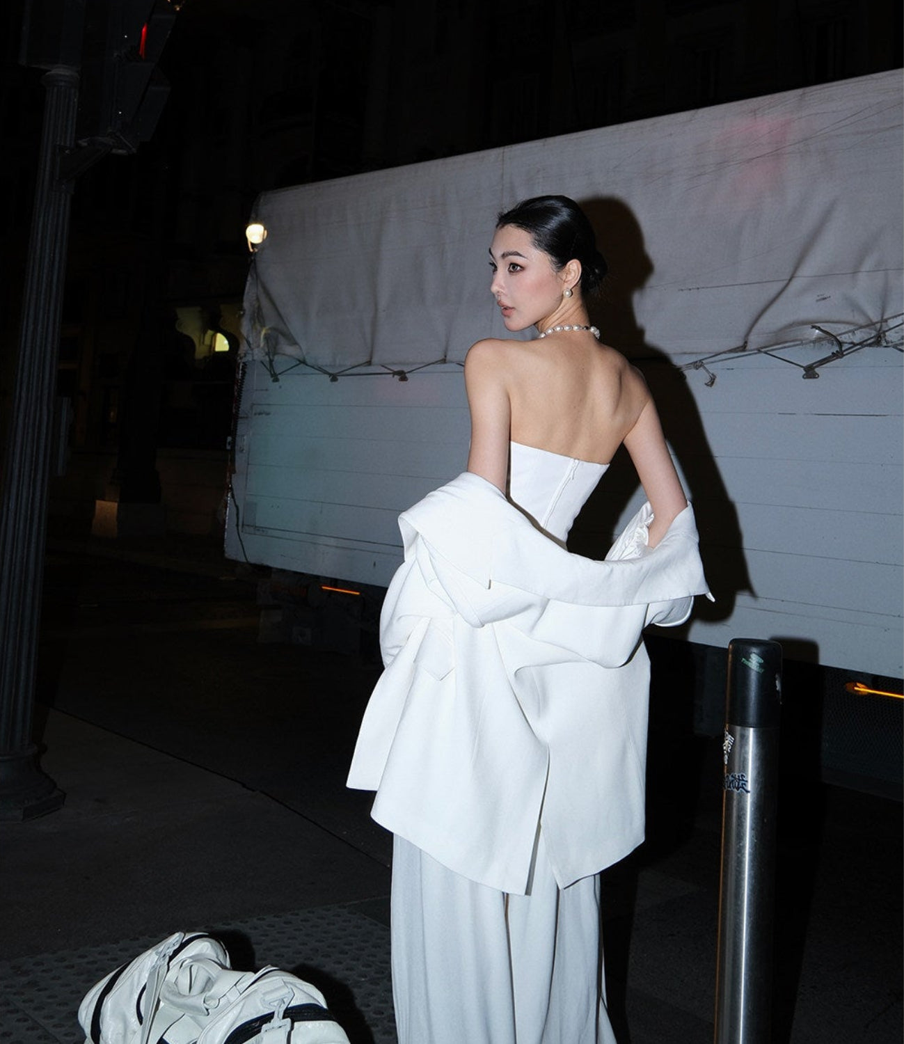 MEI SANGUAN BRIAR V-Neck Bandeau & Wide-Leg Pants Suit-BRIAR
