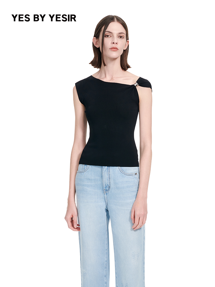 YES BY YESIR | Ye Qian  Luxury Summer Knit Pullover with Polished Minimal Elegance -LILIANA.