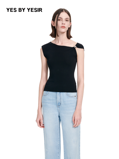 YES BY YESIR | Ye Qian  Luxury Summer Knit Pullover with Polished Minimal Elegance -LILIANA.