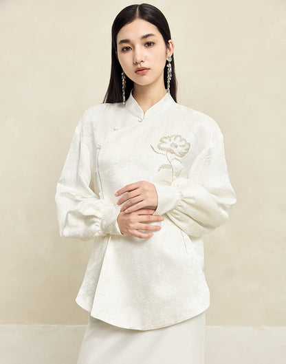 HECO Vinegar Peony Handmade Beaded Embroidered Tops Women - MERCY.