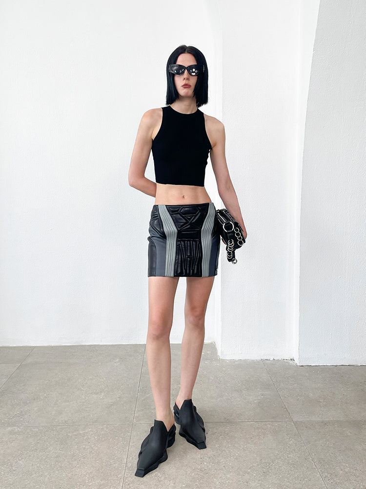ANNAKIKI Niche Three-dimensional function stitching hip skirt-OLED