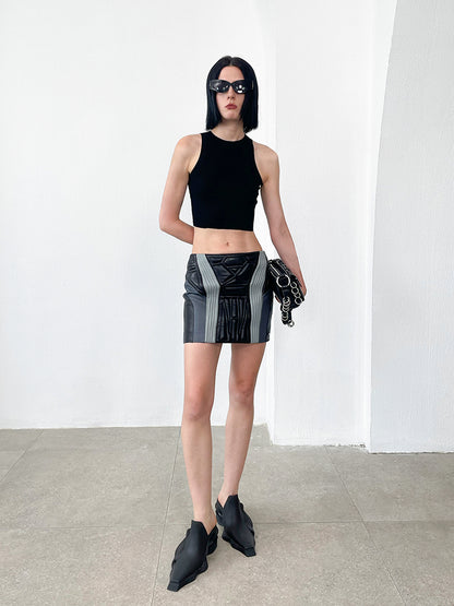 ANNAKIKI Niche Three-dimensional function stitching hip skirt-OLED