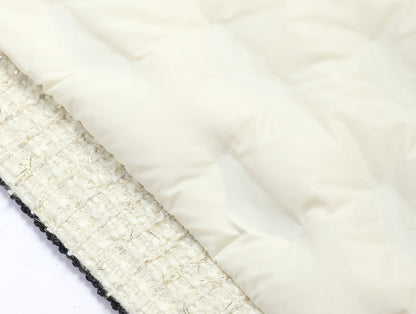 WANGXO | Embossed Shiny Onion Wool Tweed Long Coat with Shawl Collar - MYRA.