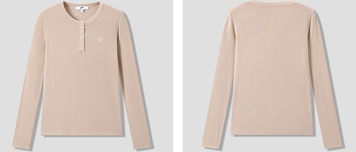 COMME MOI Lu Yan designer new women's Henry collar base shirt slim T-shirt - BLESSED.