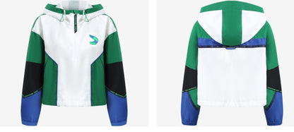COMME MOI short contrasting patchwork hooded sports top - PENLOPE.