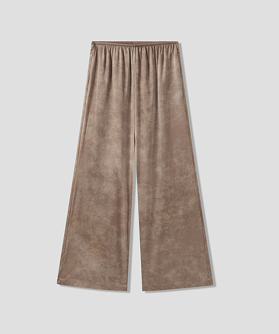 COMME MOI  mulberry silk pleated wide-leg pants - CHARITY.