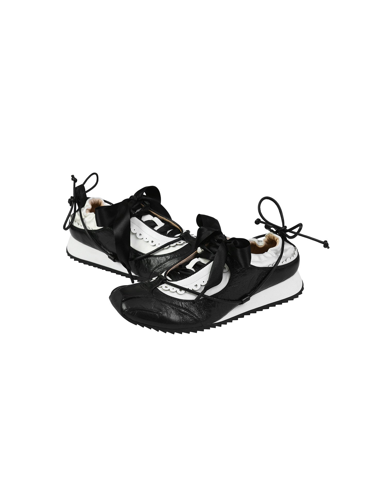 FAME Contrast Bow Lace-On Sneaker Women's Shoes Rococo - DAVID