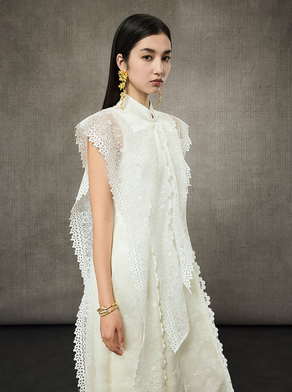 HECO Midi Stand Collar Ruffle Dress - FAIL.