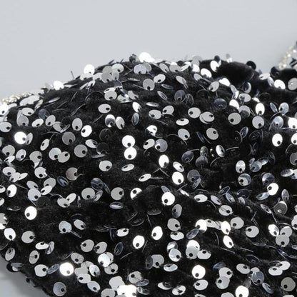 DOLLY Luxury Black Sleeveless Sequin Mesh Ribbon Birthday Dress-CARAMEL