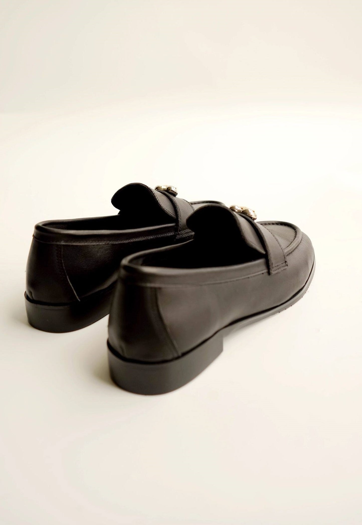B-FEI classic black leather round-toe shoes-CHOJI.