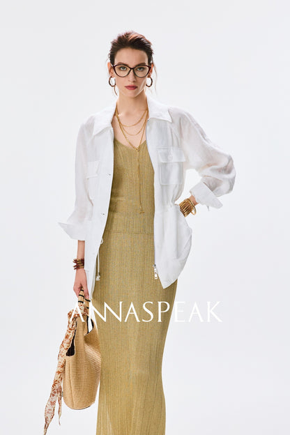 ANNASPEAK dry soft and cool VISCOSE pit strip suspender straight skirt set-CHOTA.