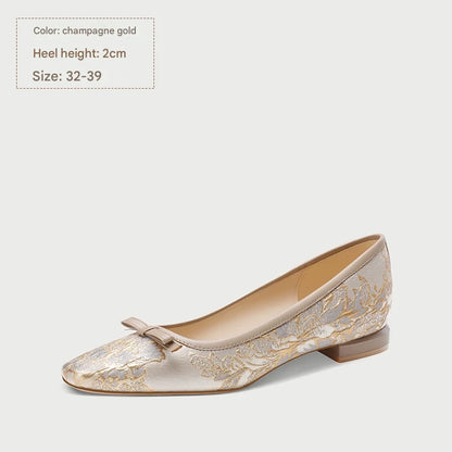 PJJUU Classic cheongsam flat shoes - GOWNS.