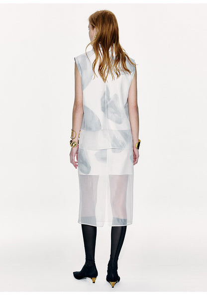 ATELIER MISS LU Spring/Summer Calla Lily Print Two-piece Tulle Top - PEDRO