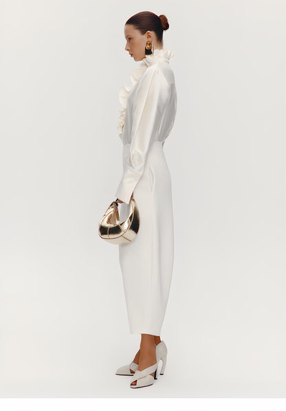 ATELIER MISS LU Court Wind Pleated Design Shirt Top - SUTH