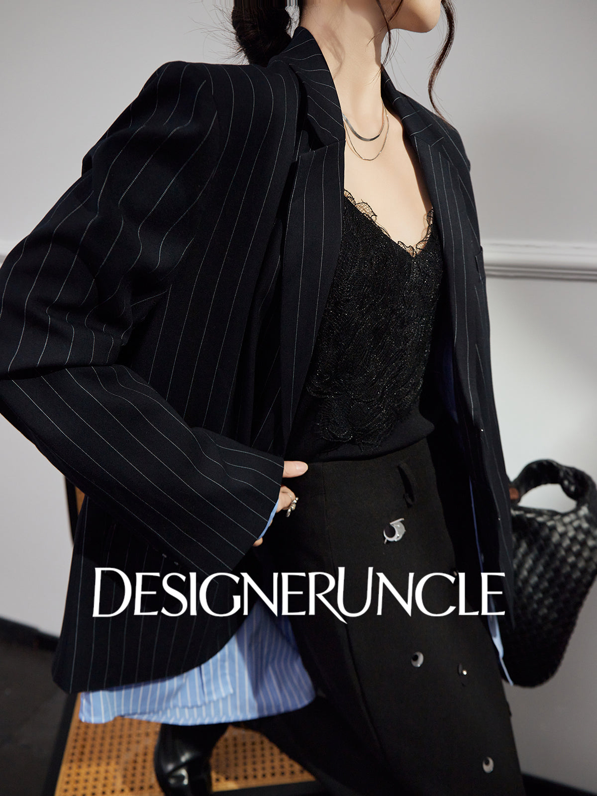 DGU "Deep World" dark blue loose blazer commuter versatile high-end top - Joseph.