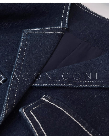 Aconiconi Luxury Blue Denim jacket - Poetry from the Other Shore