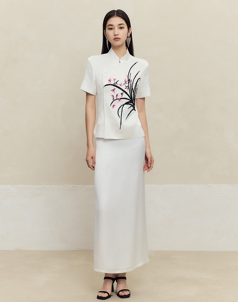 HECO Handmade Bead T-shirt Top Skirt Set - sins.